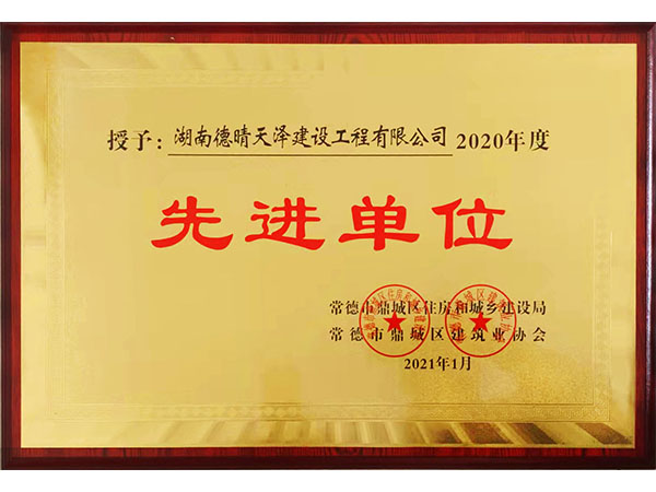 2020年度鼎城协会先进单位2021年1月颁发